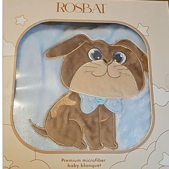 Rosbat Blue Baby Blanket 29x43 (3926) - Picture 1 of 2